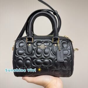NWT Coach Mini Rowan Crossbody Bag Leather CY743 Gold/Black